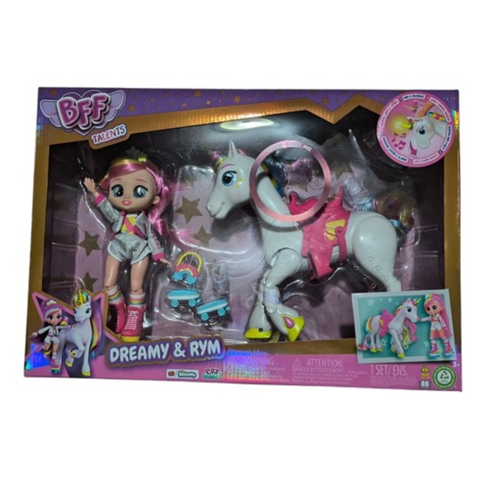 Cry Babies BFF Dreamy & Rym Fashion Doll w/ 9+ Surprises Lights & Sounds Unicorn
